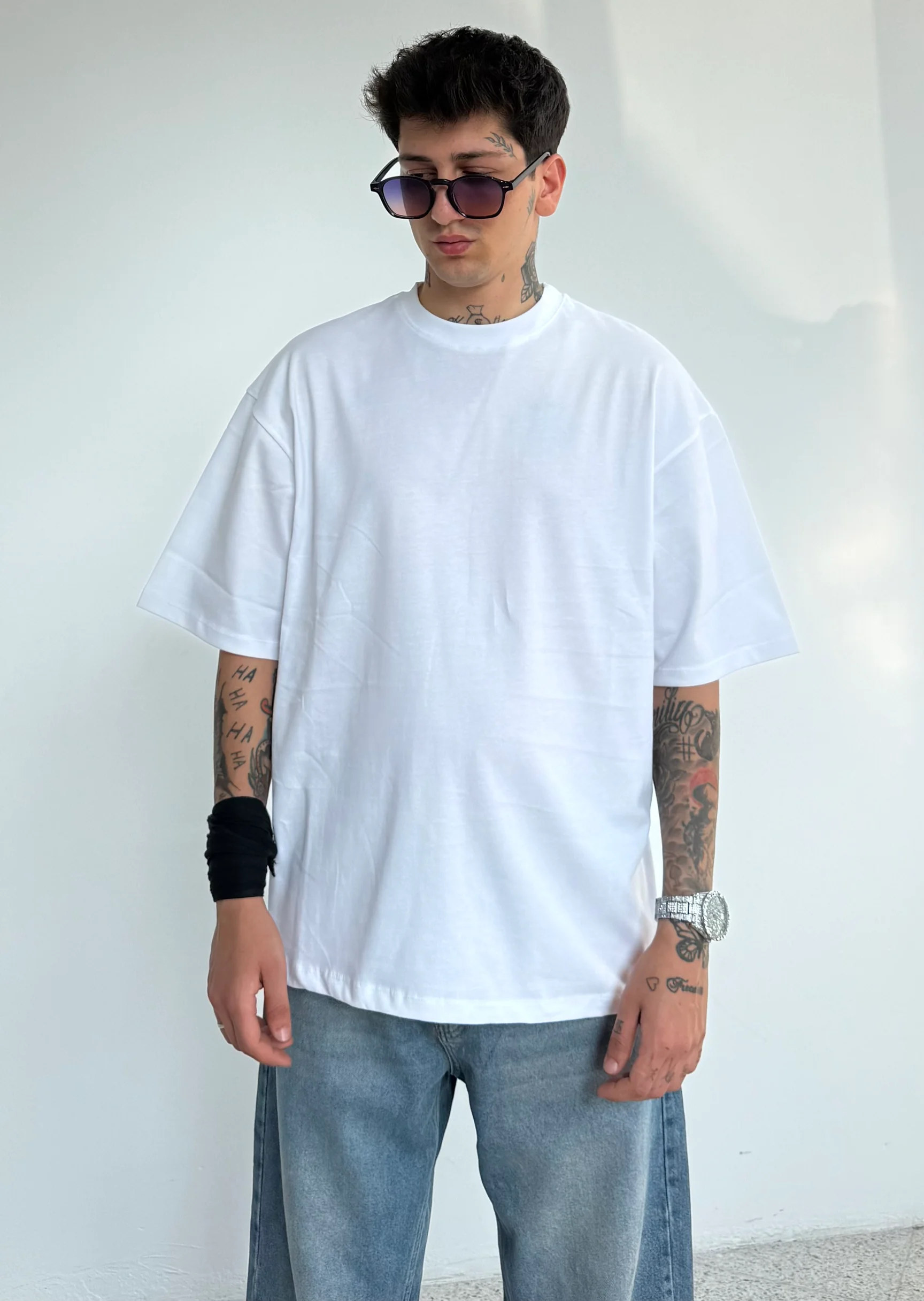 Oversize Pamuklu Basic Tişört